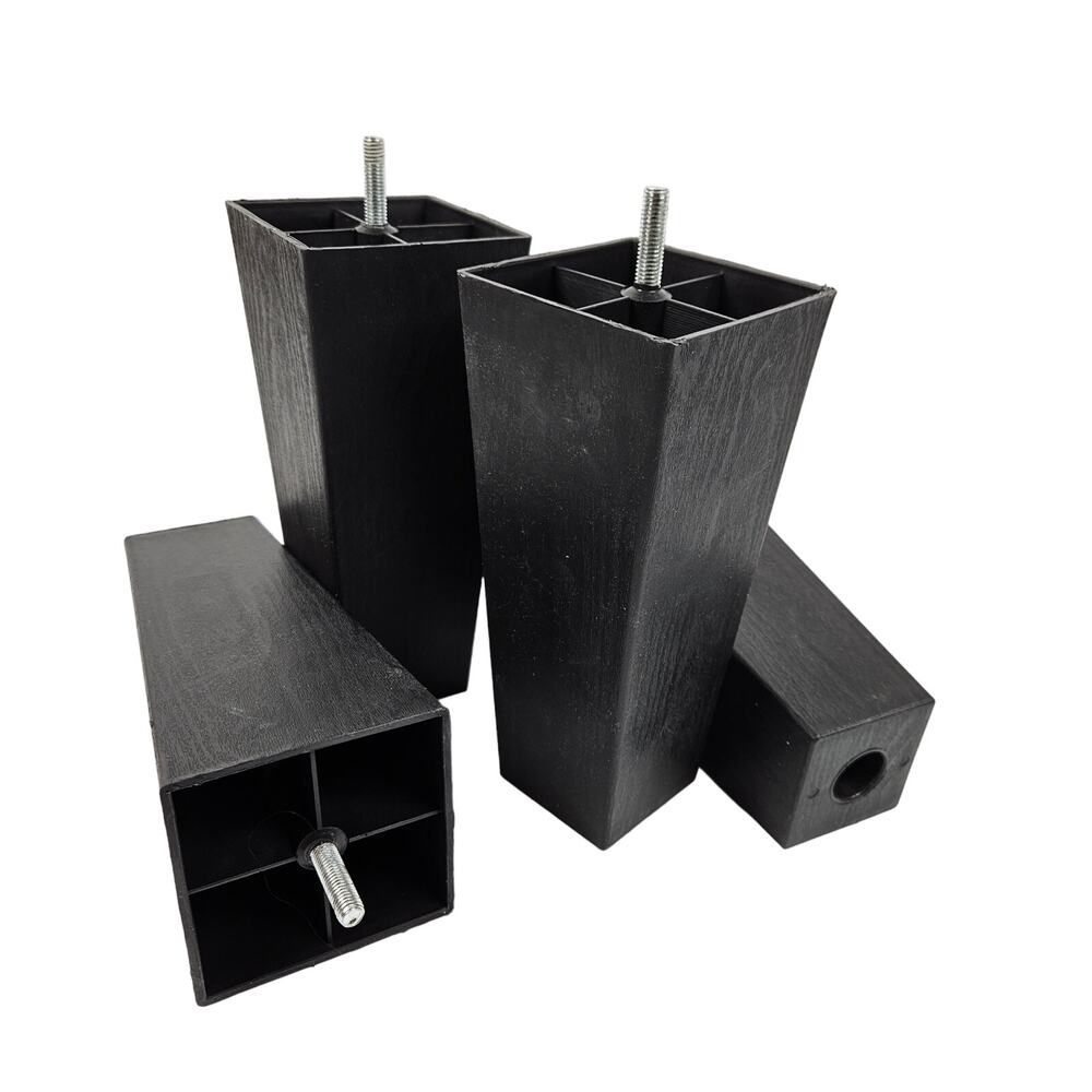 Set of 4 Wood-Look Plastic Sofa Legs, Size 8 Inch